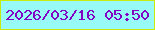 文字の大きさ：5、枠の色：c9ea0d、背景の色：97faf7、文字の色：8205c4 無料ブログパーツのブログ時計
