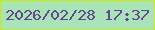 文字の大きさ：5、枠の色：c9eb14、背景の色：a9e3b8、文字の色：65468e 無料ブログパーツのブログ時計