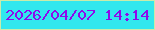 文字の大きさ：4、枠の色：c9ebaa、背景の色：31e7ee、文字の色：8e0aeb 無料ブログパーツのブログ時計
