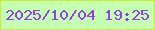 文字の大きさ：2、枠の色：c9ee3a、背景の色：c5ffb2、文字の色：963eec 無料ブログパーツのブログ時計