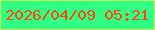 文字の大きさ：5、枠の色：c9f253、背景の色：30fe85、文字の色：ff4311 無料ブログパーツのブログ時計