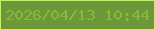 文字の大きさ：3、枠の色：c9f34f、背景の色：6c983a、文字の色：89b939 無料ブログパーツのブログ時計