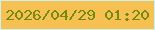 文字の大きさ：4、枠の色：c9f3f0、背景の色：f7c052、文字の色：728b10 無料ブログパーツのブログ時計
