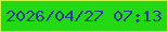 文字の大きさ：4、枠の色：c9f451、背景の色：23d914、文字の色：263f8e 無料ブログパーツのブログ時計