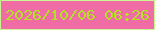 文字の大きさ：1、枠の色：c9f593、背景の色：f06ca4、文字の色：b5e124 無料ブログパーツのブログ時計