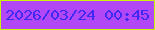 文字の大きさ：1、枠の色：c9f607、背景の色：b247f6、文字の色：4128f2 無料ブログパーツのブログ時計
