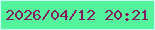 文字の大きさ：1、枠の色：c9f8f8、背景の色：54f49e、文字の色：841d5e 無料ブログパーツのブログ時計