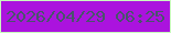 文字の大きさ：3、枠の色：c9f9be、背景の色：ab13de、文字の色：48546b 無料ブログパーツのブログ時計