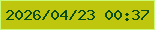 文字の大きさ：4、枠の色：c9fb77、背景の色：bec60d、文字の色：094c16 無料ブログパーツのブログ時計