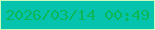 文字の大きさ：3、枠の色：c9fbbf、背景の色：05c3ac、文字の色：0cb75a 無料ブログパーツのブログ時計