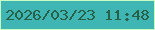 文字の大きさ：1、枠の色：c9fcc2、背景の色：3fb5b4、文字の色：276147 無料ブログパーツのブログ時計
