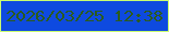 文字の大きさ：5、枠の色：c9fd70、背景の色：0e4ae0、文字の色：2b5b1d 無料ブログパーツのブログ時計