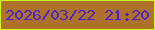 文字の大きさ：5、枠の色：c9fe1d、背景の色：ad7227、文字の色：4a22cf 無料ブログパーツのブログ時計