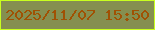 文字の大きさ：5、枠の色：c9ff1f、背景の色：858f50、文字の色：a05103 無料ブログパーツのブログ時計