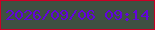 文字の大きさ：1、枠の色：ca0025、背景の色：3f5042、文字の色：6303dd 無料ブログパーツのブログ時計