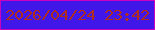 文字の大きさ：3、枠の色：ca00be、背景の色：4017e8、文字の色：ad2d21 無料ブログパーツのブログ時計