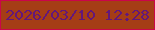 文字の大きさ：3、枠の色：ca054a、背景の色：a53d16、文字の色：63177a 無料ブログパーツのブログ時計