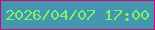 文字の大きさ：4、枠の色：ca0772、背景の色：4398b0、文字の色：80f16c 無料ブログパーツのブログ時計