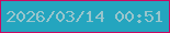 文字の大きさ：3、枠の色：ca0961、背景の色：24a5bf、文字の色：98c5cc 無料ブログパーツのブログ時計