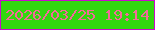文字の大きさ：4、枠の色：ca09ce、背景の色：32d70f、文字の色：f36a99 無料ブログパーツのブログ時計