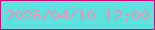 文字の大きさ：4、枠の色：ca0a77、背景の色：5de2df、文字の色：f195bb 無料ブログパーツのブログ時計