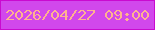 文字の大きさ：2、枠の色：ca0ad0、背景の色：d148ec、文字の色：ffb28f 無料ブログパーツのブログ時計
