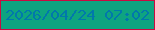 文字の大きさ：1、枠の色：ca0b41、背景の色：0ea480、文字の色：0178ab 無料ブログパーツのブログ時計