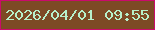 文字の大きさ：5、枠の色：ca0b6c、背景の色：7d4a25、文字の色：b7f0ca 無料ブログパーツのブログ時計
