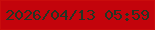 文字の大きさ：5、枠の色：ca0c0c、背景の色：c3030b、文字の色：243525 無料ブログパーツのブログ時計
