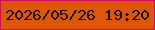 文字の大きさ：4、枠の色：ca0e5a、背景の色：de5709、文字の色：1a0f0b 無料ブログパーツのブログ時計
