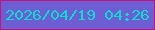 文字の大きさ：3、枠の色：ca107c、背景の色：6e5ed4、文字の色：0cdbd1 無料ブログパーツのブログ時計