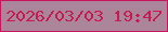 文字の大きさ：2、枠の色：ca145e、背景の色：ab8599、文字の色：c71a51 無料ブログパーツのブログ時計