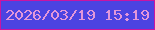 文字の大きさ：1、枠の色：ca14a2、背景の色：4c43e1、文字の色：e397da 無料ブログパーツのブログ時計