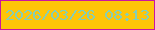 文字の大きさ：1、枠の色：ca15a1、背景の色：fec508、文字の色：85ceb6 無料ブログパーツのブログ時計