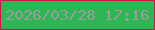 文字の大きさ：4、枠の色：ca1749、背景の色：2eb554、文字の色：9d9c9c 無料ブログパーツのブログ時計