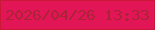 文字の大きさ：1、枠の色：ca1837、背景の色：e21557、文字の色：ab2337 無料ブログパーツのブログ時計