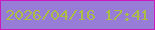 文字の大きさ：4、枠の色：ca19bf、背景の色：977dd5、文字の色：a9bd47 無料ブログパーツのブログ時計