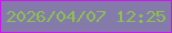 文字の大きさ：3、枠の色：ca19eb、背景の色：847baa、文字の色：8dc050 無料ブログパーツのブログ時計