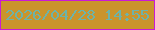 文字の大きさ：2、枠の色：ca1ad5、背景の色：ca942c、文字の色：6db3a9 無料ブログパーツのブログ時計