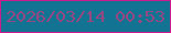 文字の大きさ：4、枠の色：ca1d8b、背景の色：137393、文字の色：974781 無料ブログパーツのブログ時計