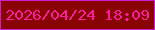 文字の大きさ：4、枠の色：ca1ed0、背景の色：890401、文字の色：fa1da0 無料ブログパーツのブログ時計