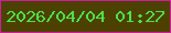 文字の大きさ：2、枠の色：ca1f9b、背景の色：4d4102、文字の色：4ce245 無料ブログパーツのブログ時計
