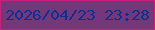 文字の大きさ：4、枠の色：ca207d、背景の色：743878、文字の色：0a2f99 無料ブログパーツのブログ時計