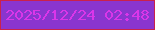 文字の大きさ：5、枠の色：ca214b、背景の色：8a35ce、文字の色：da36e9 無料ブログパーツのブログ時計