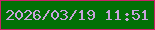 文字の大きさ：1、枠の色：ca2167、背景の色：027006、文字の色：c9a3db 無料ブログパーツのブログ時計