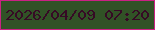 文字の大きさ：4、枠の色：ca2183、背景の色：315226、文字の色：360a25 無料ブログパーツのブログ時計