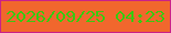文字の大きさ：2、枠の色：ca2288、背景の色：f1672d、文字の色：3dc711 無料ブログパーツのブログ時計
