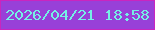 文字の大きさ：3、枠の色：ca25bf、背景の色：9840d8、文字の色：75f0e5 無料ブログパーツのブログ時計