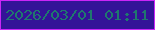 文字の大きさ：3、枠の色：ca25f8、背景の色：331398、文字の色：1f786e 無料ブログパーツのブログ時計