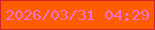 文字の大きさ：5、枠の色：ca262e、背景の色：fc5b00、文字の色：f071d1 無料ブログパーツのブログ時計